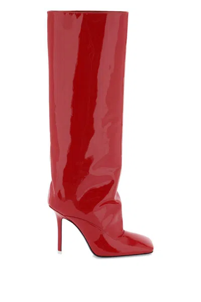 Shop Attico Sienna Tube Boots In Rosso
