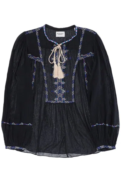 Shop Isabel Marant Étoile Silekia Blouse With In Nero