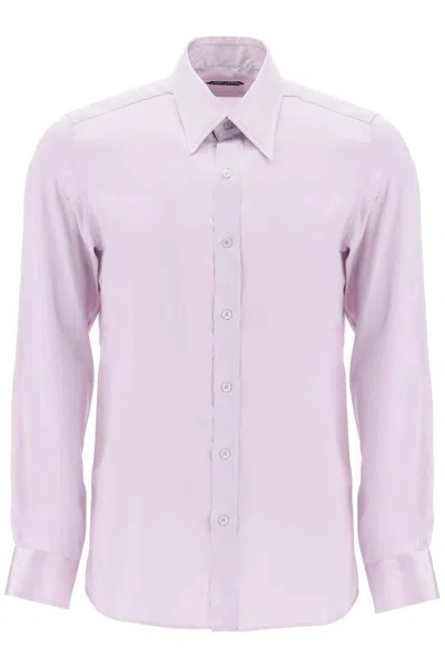 Shop Tom Ford Silk Charmeuse Blouse Shirt In Rosa