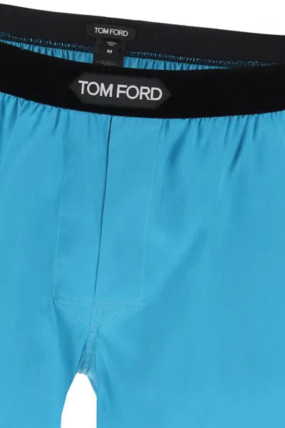 Shop Tom Ford Silk Boxer Set In Celeste
