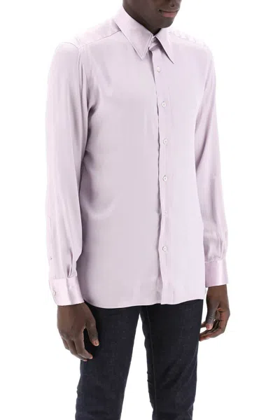 Shop Tom Ford Silk Charmeuse Blouse Shirt In Rosa