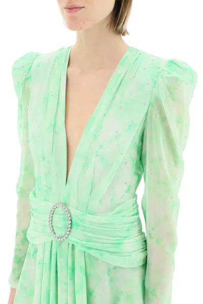 Shop Alessandra Rich Silk Mini Dress In Verde