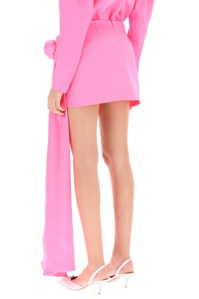 Shop Magda Butrym Silk Satin Mini Skirt In Fuxia