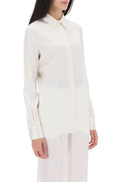 Shop Tom Ford Silk Satin Shirt In Bianco