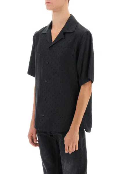 Shop Off-white Silk-cotton Short Sleeve Shirt In Nero