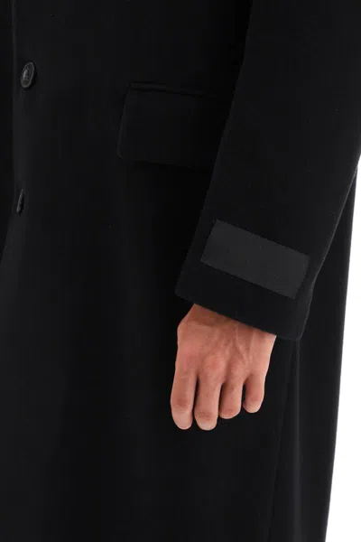 Shop Valentino Single-breasted Wool Coat In Nero