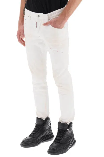 Shop Dsquared2 Skater Jeans In Bianco