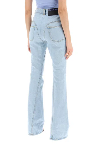 Shop Mugler Skinny Flared Jeans In Blu