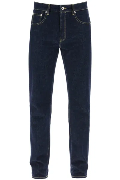 Shop Kenzo Slim Fit Bara Jeans In Blu