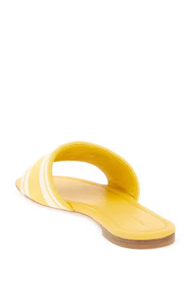 Shop Tory Burch Slides With Embroidered Band In Giallo