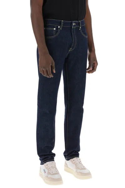 Shop Kenzo Slim Fit Bara Jeans In Blu