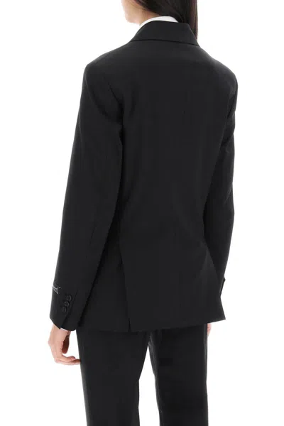 Shop Homme Girls Slim Fit Double-breasted Blazer In Nero