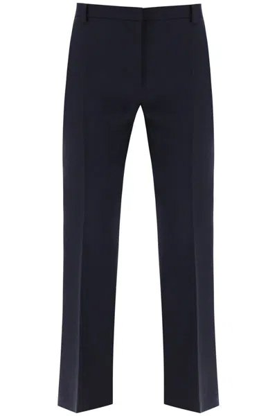 Shop Valentino Slim Pants In Crepe Couture In Blu