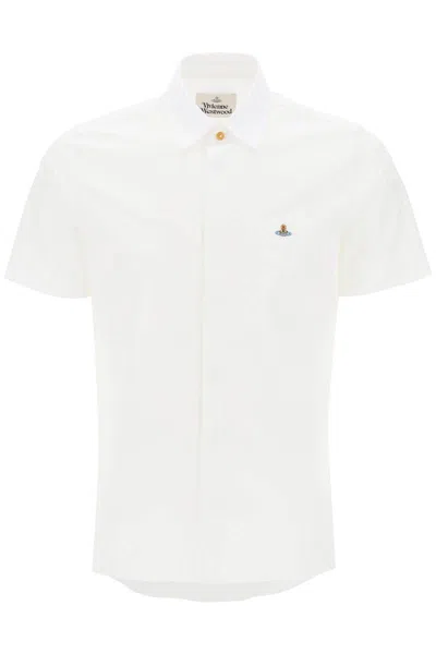 Shop Vivienne Westwood Slim Fit Short Sleeve Shirt In Bianco