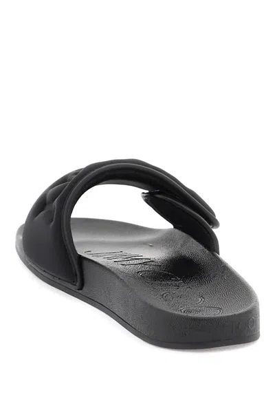 Shop Jimmy Choo Slides With Logo In Nero