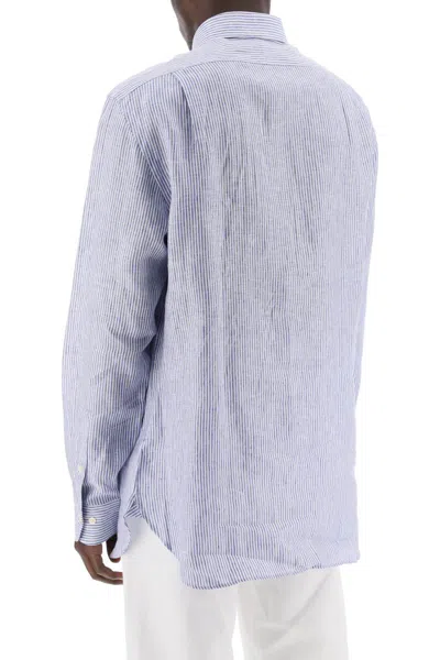 Shop Polo Ralph Lauren Slim Fit Linen Shirt In Bianco