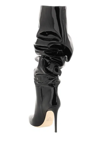 Shop Paris Texas Slouchy Patent Leather Stiletto Boots In Nero