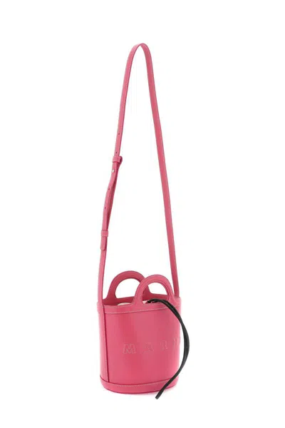 Shop Marni Small 'tropicalia' Bucket Bag In Fuxia