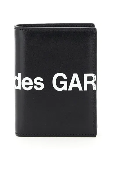 Shop Comme Des Garçons Small Bifold Wallet With Huge Logo In Nero
