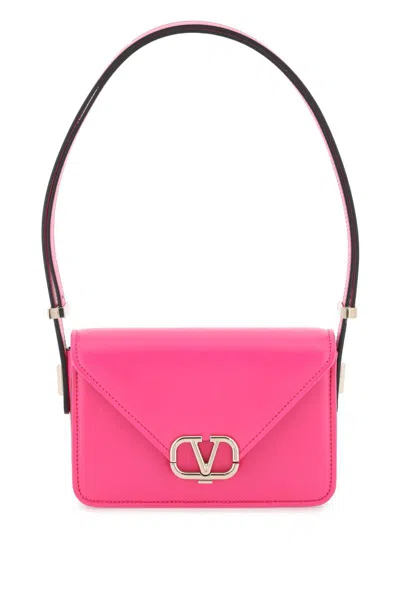 Shop Valentino Small Shoulder Letter Bag In Fuxia