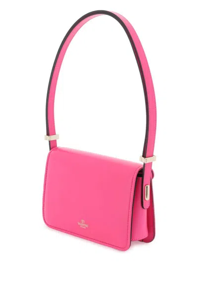 Shop Valentino Small Shoulder Letter Bag In Fuxia