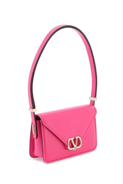 Shop Valentino Small Shoulder Letter Bag In Fuxia