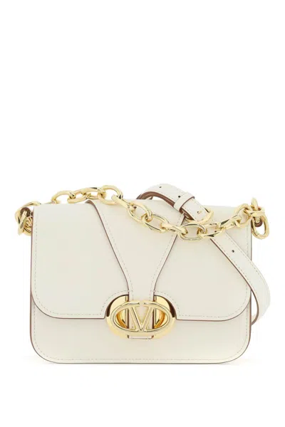 Shop Valentino Small Vlogo O'clock Shoulder Bag In Bianco