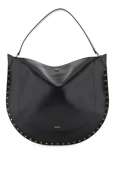 Shop Isabel Marant Smooth Leather Hobo Bag With In Nero