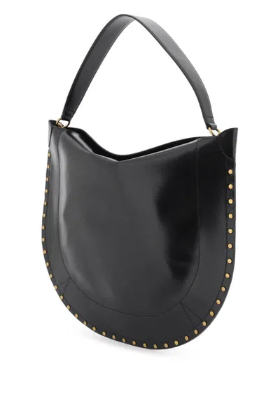 Shop Isabel Marant Smooth Leather Hobo Bag With In Nero