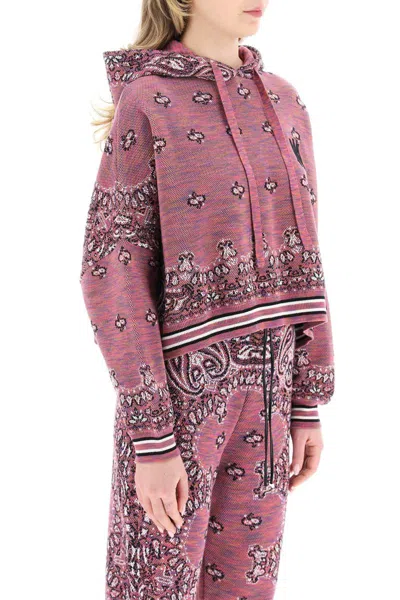 Shop Amiri Space Dye Bandana Cropped Sweatshirt In Viola