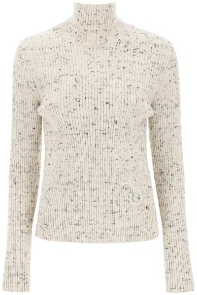 Shop Jil Sander Speckled Wool Sweater In Bianco