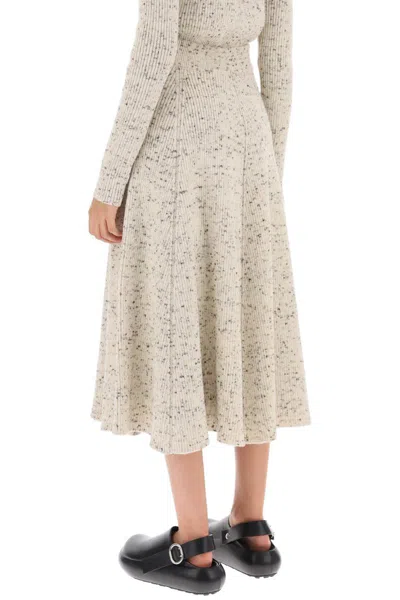 Shop Jil Sander Speckled Wool Midi Skirt In Bianco