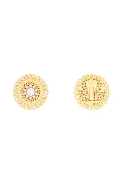 Shop Alessandra Rich Spiral Earrings In Oro