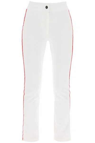 Shop Moncler Sporty Pants With Tricolor Bands In Bianco