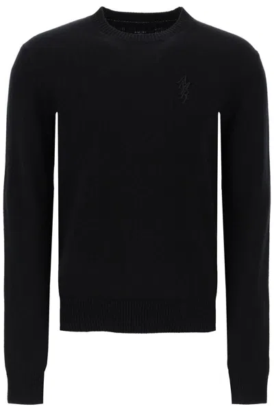 Shop Amiri Stack Cashmere Sweater In Nero