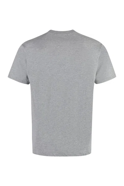 Shop Stone Island Cotton Crew-neck T-shirt In Grey