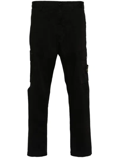 Shop Stone Island Trousers In Black