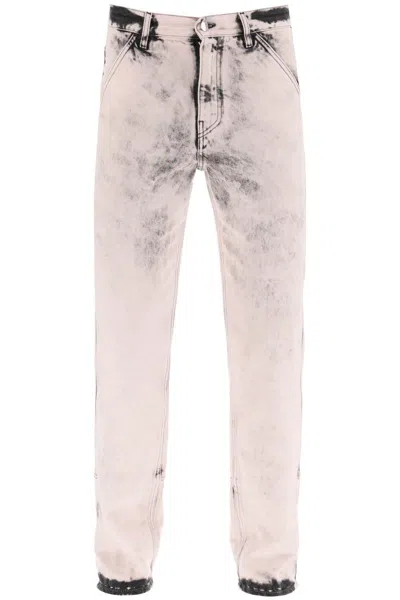 Shop Oamc Stone-washed Straight-leg Jeans In Rosa