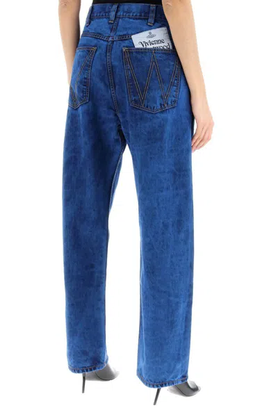 Shop Vivienne Westwood Straight Cut Ranch Jeans In Blu