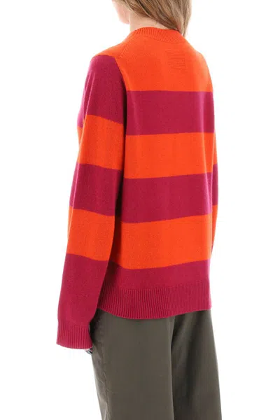 Shop Guest In Residence Striped Cashmere Sweater In Rosso
