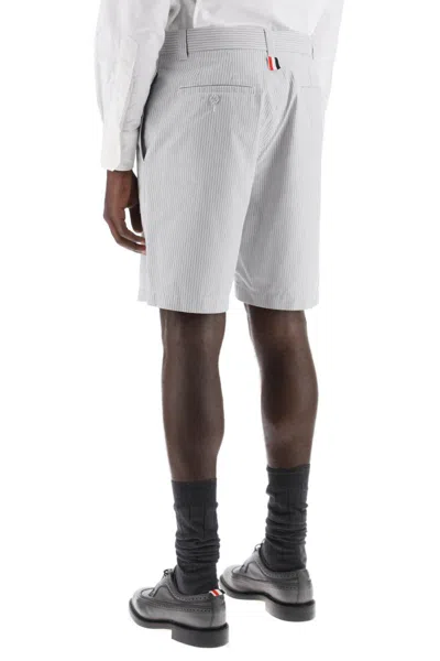 Thom Browne Bermuda A Righe In Cotone In Grigio