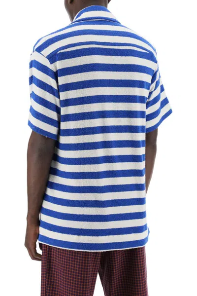 Shop Vivienne Westwood Striped Knit Camp Shirt In Bianco