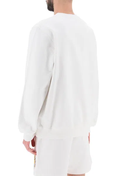 Shop Casablanca Studio De Musique Crew-neck Sweatshirt In Bianco