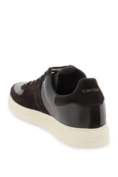 Shop Tom Ford Suede And Leather 'radcliffe' Sneakers In Marrone
