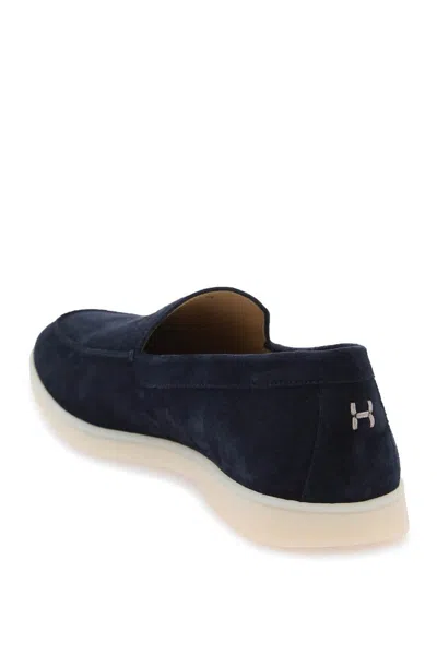Shop Henderson Baracco Suede Loafers In Blu