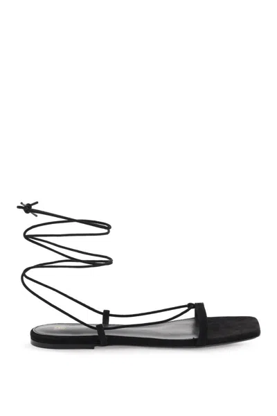 Shop Totême Suede Sandals For Women In Nero