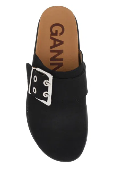 Shop Ganni Suede-like Faux Leather M In Nero