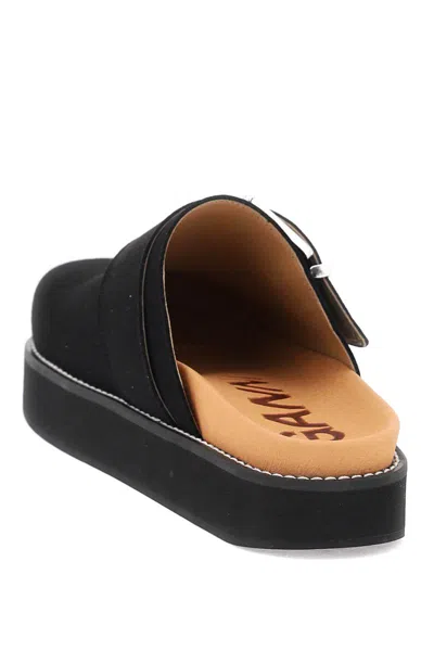 Shop Ganni Suede-like Faux Leather M In Nero