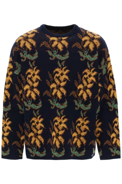 Shop Etro Sweater With Floral Pattern In Blu