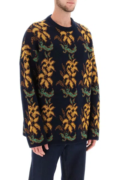 Shop Etro Sweater With Floral Pattern In Blu